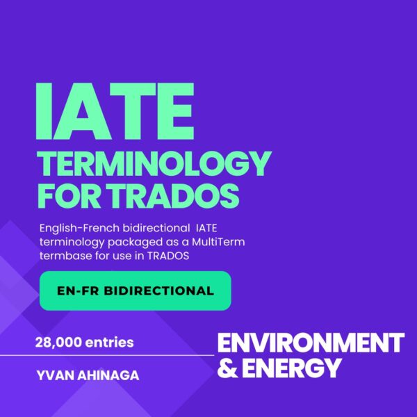 IATE Terminology for Trados: EN-FR Environment and Energy